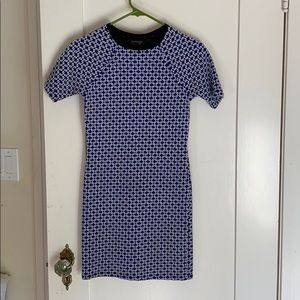Top shop blue print body con dress